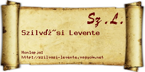Szilvási Levente névjegykártya