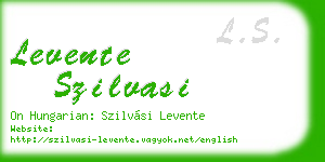 levente szilvasi business card